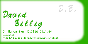 david billig business card